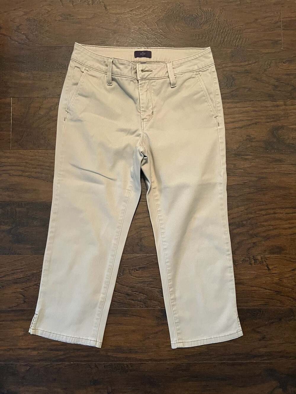 NYDJ Not Your Daughter's Jeans Women's Beige Petite Khaki Chino Crop Pants Size